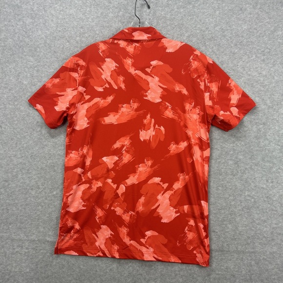 Birdie Bound Polo Shirt Mens Small Red Orange Abstract Golf Performance Active - Picture 4 of 7